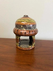 Vintage Hanging Studio Pottery Speckled Votive Candleholder - Italy - Picture 1 of 10