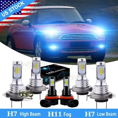 For Mini Cooper 2003 2004 2005 2006 2007 LED Headlight&Fog Light Bulbs Kit 8000K - Изображение 1 из 4