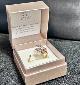 Vintage Ladies Ring 925 Sterling Silver Rose Gold Vermeil Floral Cubic Zirconia - Picture 1 of 8