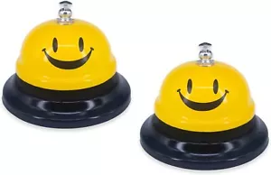 2 Pack Call Bell, 3.35" Diameter Metal Bell, Service Bell for Desk, Hotels, Scho - Picture 1 of 8