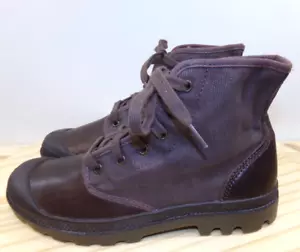 Palladium Pampa Boots Mens Dark Brown Size 8.5 Leather Canvas 02360-255 - Picture 1 of 9