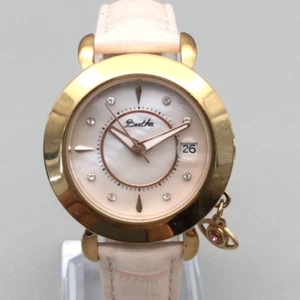 Bertha Watch Women 35mm Rose Gold Tone Pink MOP Dial Date Charm New Battery - Picture 1 of 17