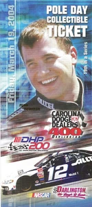 Boleto de carreras Darlington Raceway NASCAR 2004-3-19 - Ryan Newman - Imagen 1 de 1