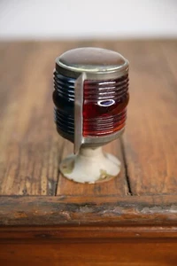 Vintage perko brass navigation light blue red glass nautical boat Chris craft - Picture 1 of 10