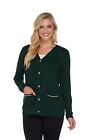 Susan Graver Button Front Sweater Cardigan With Printed Back Green M A279801 Nwt