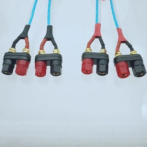 1 Paar 4 mm Dual Banane Polklemme Buchse zu Buchse Audio Lautsprecher Patchkabel - Bild 1 von 2