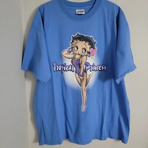 90s Betty Boop Hula Girl Vintage T Shirt Tropical Princess XL - Picture 1 of 7