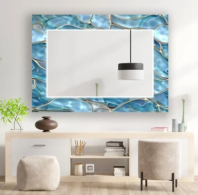 Blue Marble Sea View Wall Mirror - Image 1 of 4