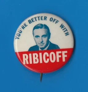 1954 Abe Ribicoff - 1.5" / (D)Connecticut Governor Campaign Button(Pin01) - Picture 1 of 2