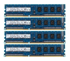 4x SK Hynix 4GB 1Rx8 PC3L-12800U 1600 Mhz DDR3L DIMM RAM Desktop Arbeitsspeicher - Bild 1 von 6