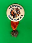 Iroquois Brewing Indian Head  Ale Buffalo NY *PIN*  w/Bronze Indian Charm