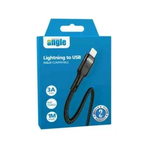 Winkel 8-Pin auf USB Geflochtenes 3A Kabel - 1M Schnellladen & Daten Sync Langlebiges Design - Bild 1 von 2
