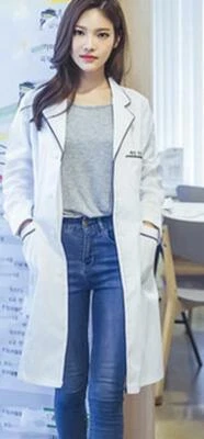 Women Nurse Dress Female Doctor Dress Beautician Lab  Long Coat  Work Clothes  - Image 1 of 4