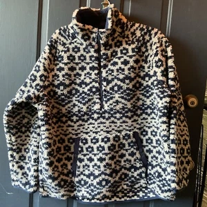 Vineyard Vines  Sherpa Fair Isle  Deep Bay Popover Sweatshirt  Sz XL 178 Nwts - Picture 1 of 6