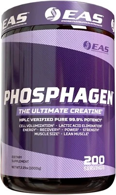 EAS Phosphagen Ultimate Creatine Monohydrate 99.9% Pure 200svg Unflavored New - Image 1 of 2