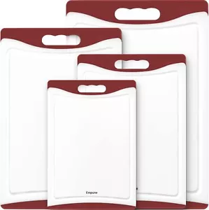 Extra Large Cutting Boards, Plastic Cutting Boards for Kitchen (Set of 4) , Red - Picture 1 of 7