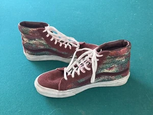 Vans Old Skool High Top Shoes Size 5.5 Men 7 Women Color Red In Great Condition! - Picture 1 of 6