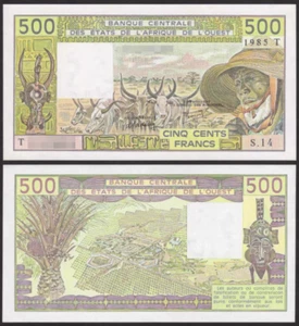 1985 West African Togo 500 Francs BANKNOTE CURRENCY UNC- - Picture 1 of 1