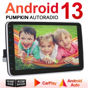 Pumpkin 10.1" Android 13 Autoradio 1 DIN GPS Navi Bluetooth 4GB 64GB USB DAB RDS - Bild 1 von 23