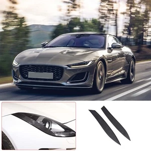 For Jaguar F-TYPE 2013-2022 Headlight Eyebrow Decorative Sticker Carbon Fiber - Picture 1 of 12