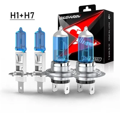 Faros 6000K bombillas 4 piezas para BMW E38 1999-2001 740i 740iL 750iL H7 y H1 Foto 1 de 4