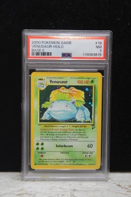Карта Venusaur 18/130 голографический базовый набор II 2 WOTC 2000 Pokemon PSA 7 почти как новая - Изображение 1 из 4