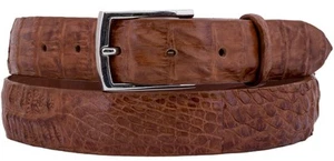 Cinturón de vestir occidental para hombre piel de cocodrilo cedrón cuero fino informal talla 42-46 - Imagen 1 de 4