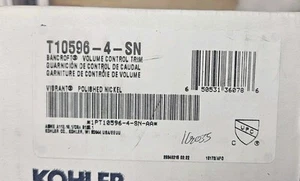Kohler K-T10596-4-SN Bancroft Manico Singolo Controllo Volume Trim Nichel Lucido - Foto 1 di 1