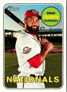 2018 Topps Heritage Brian Goodwin #585 Washington Nationals Baseball Card - Picture 1 of 2
