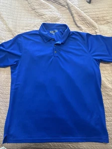 Polo Pebble Beach uomo XXL blu performance manica corta colletto golf - Foto 1 di 8