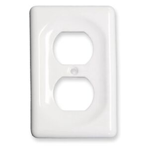 Ceramic Switch Plate, Switch Plate Cover, Wall Plate, Cover, White - Duplex W6J3