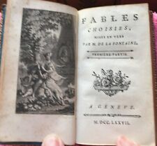 LA FONTAINE : Fables choisies. Pleine reliure maroquin rouge (1777)