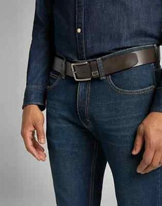 LEE JEANS Small Logo Belt Dark Brown LA035324 CINTURA UOMO - Imagen 1 de 3