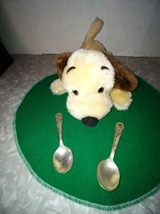 DAKIN DOGBEAN BAG DOG 1980 AND BABY GERBER SPOONS WINTHROP 2 - Picture 1 of 9
