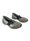 Easyspirit Woman Size 7M Gray Slip On Shoe Leather Elastic and Netting