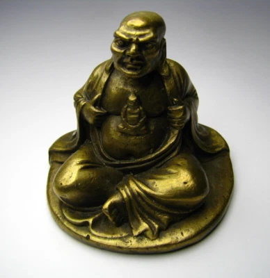 FIGURA MINIATURA BUDA LATÓN ORIENTAL CHINO "BUDA" Asia China ca1900s N13 Foto 1 de 4