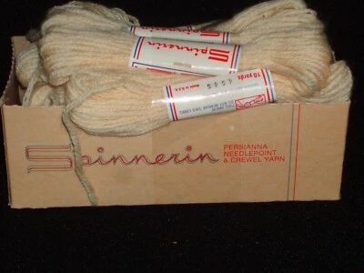 Vintage SPINNERIN 4546 PERSIANNA 20 Skeins WOOL CREWEL/NEEDLEPOINT YARN Cream - Image 1 of 4