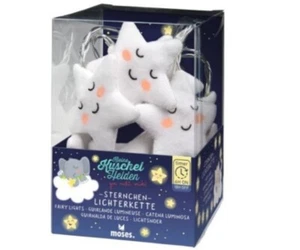 Lichterkette Sterne aus Plüsch für Kinder mit LED und Timer von Moses,NEU,OVP - Bild 1 von 1