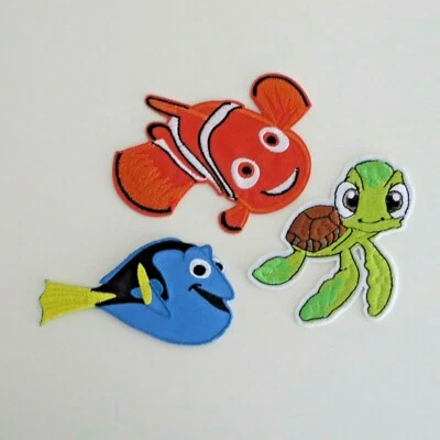 Juego de 3 parches bordados premium Finding Nemo & Friends para planchar  Foto 1 de 2