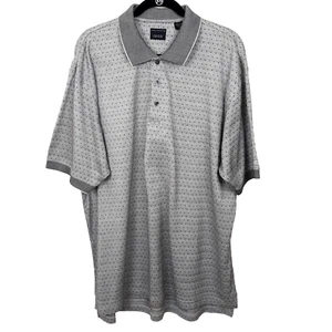 Izod Poloshirt Herren Gr. XL Double Mercerized Kurzarm grau Print Struktur - Bild 1 von 9