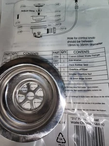 Astracast  STAINLESS STEEL replacement sink waste flange 114mm part no,F206 - Picture 1 of 2