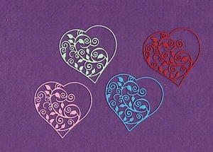 HEART Swirls Valentine die cuts scrapbook cards - Picture 1 of 1