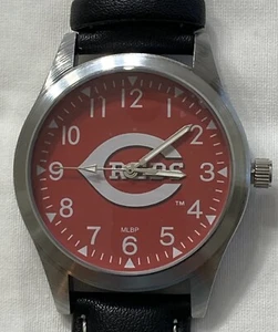 New Cincinnati Reds Bear Style Sparo Men's Sports Watch Black Leather Band - Picture 1 of 6