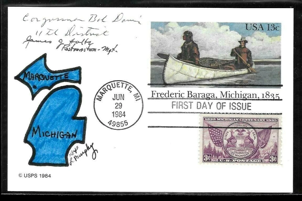UX103 13c Postcard Combo (1984) THE BISHOP BARAGA FDC HD/HP FROM LORI MURPHY ! - Image 1 of 1