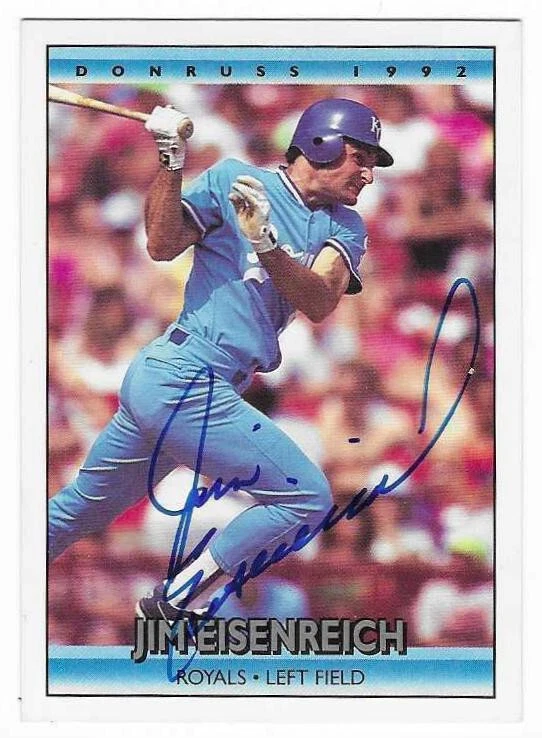 JIM EISENREICH  1992 DONRUSS AUTOGRAPHED SIGNED # 297 KANSAS CITY ROYALS - Image 1 of 1