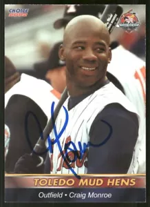 2002 Toledo Mud Hens CRAIG MONROE Signed Card autograph auto TIGERS RANGERS - Picture 1 of 1