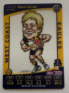 2012 AFL Team Coach Magic WildCard MW17 Mark LeCras West Coast - Foto 1 di 2