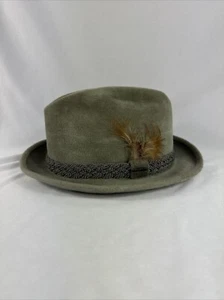 Sovereign Stetson  - Men's Gray Fedora Hat Size 6 3/4 With Box Vintage Classic - Picture 1 of 11