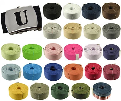 48",54",60",72 inches Capital Initial "U" Military Canvas Web Belt & Buckle  - Image 1 of 2