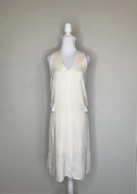 Vestido Helmut Lang Ethereal Marfim Branco Creme Seda Elegante Verão 0 BNCM2 - Imagem 1 de 4